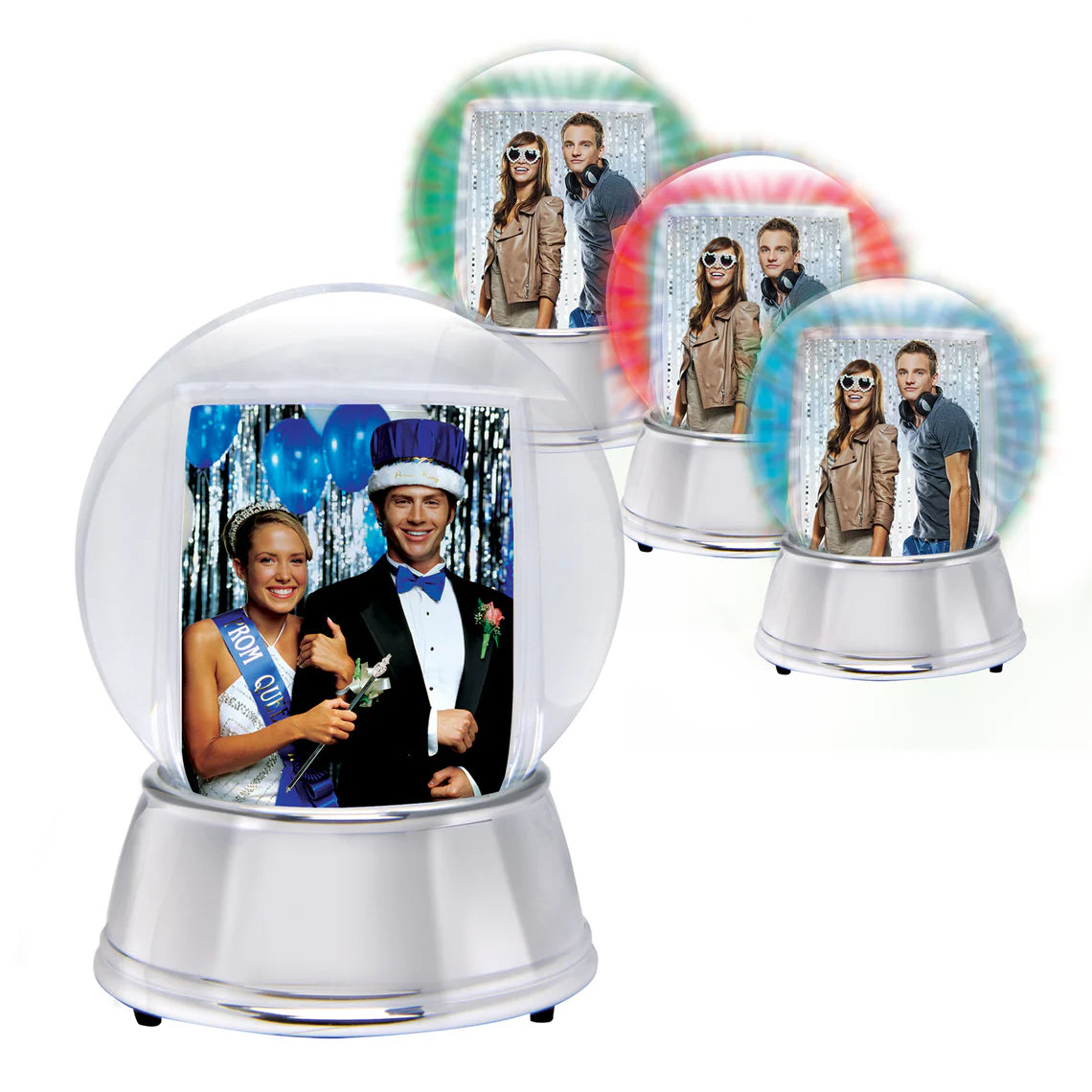 LIGHT UP Chrome Snow Globe