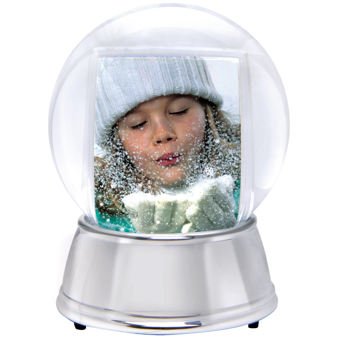 LIGHT UP Chrome Snow Globe